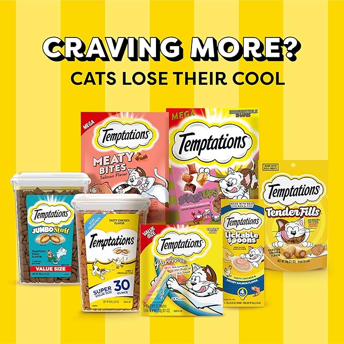 Temptations Cat Treats, Classic Crunchy and Soft Cat Treats, Tantalizing Turkey Flavor, 6.3 oz. Pouch (Pack of 10)