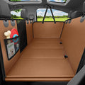 URPOWER PU Leather Backseat Extender for Dogs, Hard Bottom Dog Car Seat Cover for Back Seat, Waterproof Dog Car Hammock Anti-Scratch Pet Rear Seat Protector Travel Bed for Car and SUV