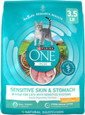 Purina ONE Sensitive Stomach, Sensitive Skin, Natural Dry Cat Food, +Plus Sensitive Skin and Stomach Formula - 3.5 Lb. Bag