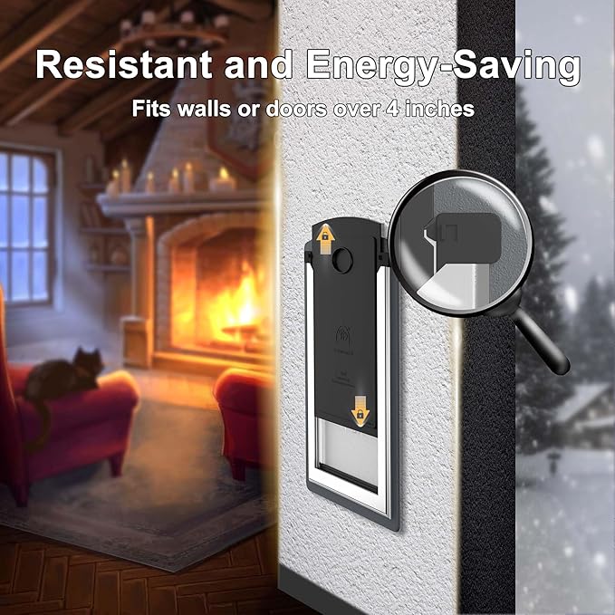 FreeStanding Dog Door for Wall, Steel Frame Large Dog Door with Telescoping Tunnel, Double Magnetic Flaps and Two Sliding Lock Panels, Easy to Install, Up to 100LBS, Gray