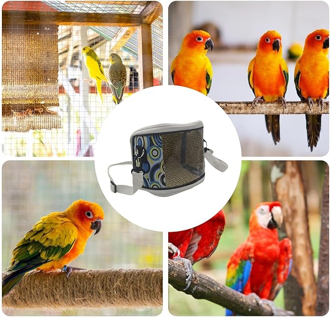 Bird Cage, Breathable Mesh Top, 16x9x13cm, Lovebirds Enclosure, Cockatiel Carrier, Secure Zipper System, for Vet Visit, Short Trips, Walking, Pet Parents, Travelers