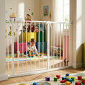Extra Wide Baby Gate 43.5-48 Inch, Pressure Mounted No Drilling, Heavy Duty Metal for Stairs & Doorways, Indoor Safety Gate for Kids and Dogs, White