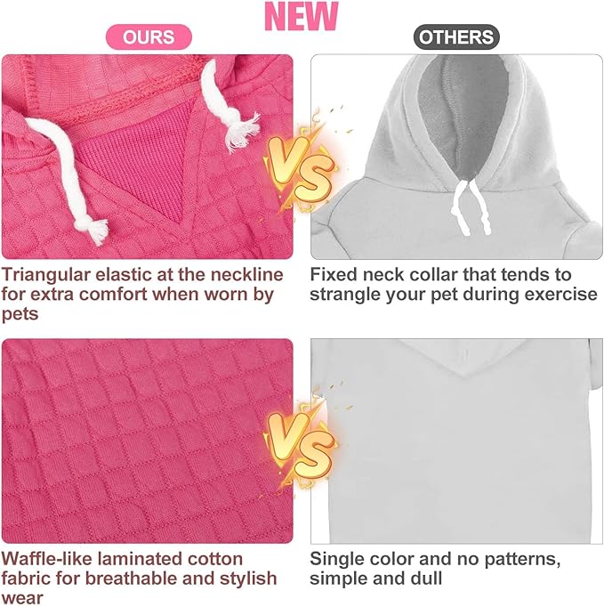 BEAUTYZOO Dog Sweaters for Extra Large Dogs Girl Boy, XXXL Dog Hoodie with Pocket & Leash Hole, Soft Warm Waffle-Like Laminated Cotton Pet Clothes for Cold Weather, Doberman Great Dane Sweatshirt, 3XL