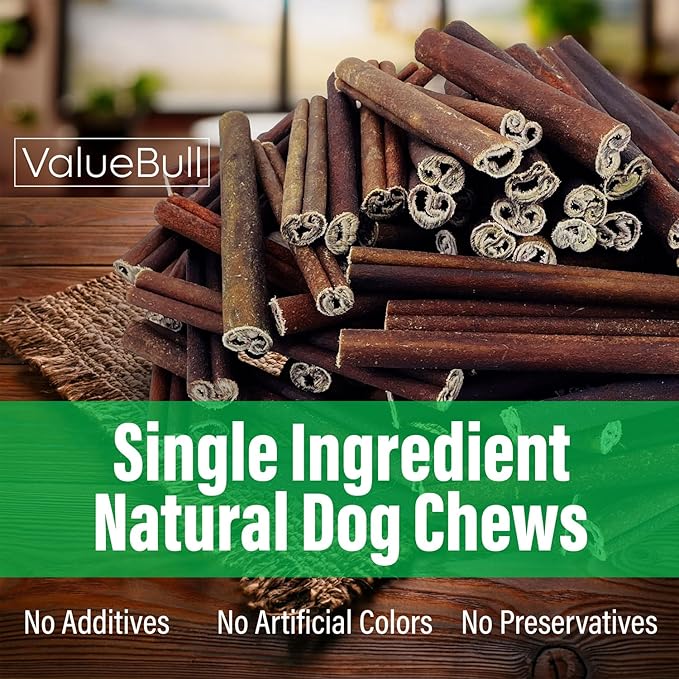 ValueBull Collagen Sticks for Dogs, 6 Inch Thick Chews, Natural Long-Lasting Dog Treats, 100 Count Bulk Pack - Supports Joints, Skin & Coat with Chondroitin & Glucosamine