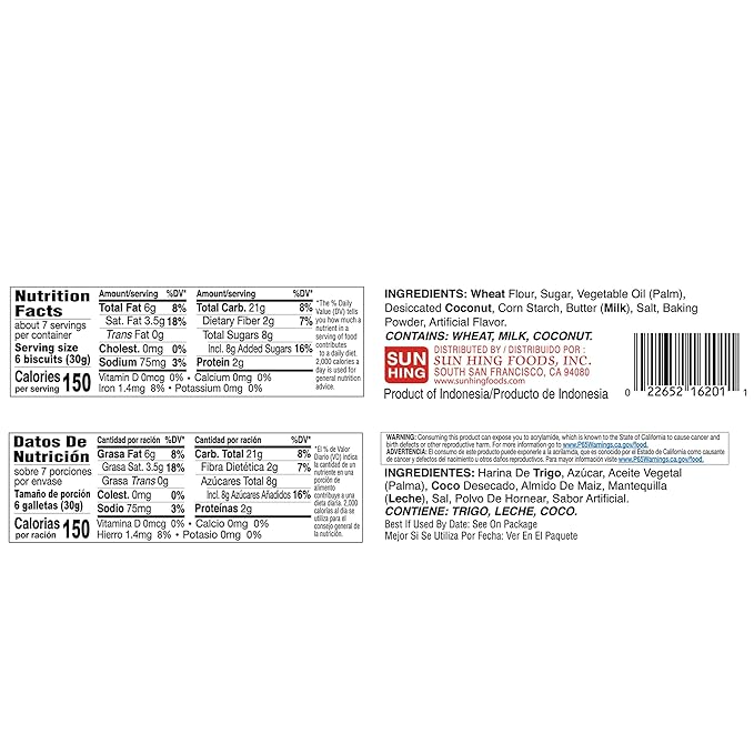 Parrot Butter coconut Biscuits 7oz（Pack of 4）