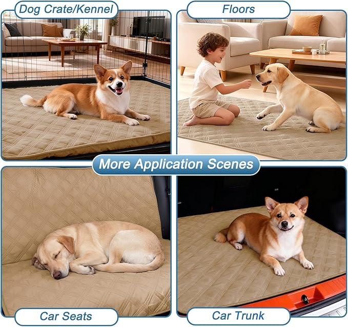 hyha Waterproof Dog Blanket, Reversible Pet Bed Blanket, Soft Sofa Couch Cover for Dogs Washable, Waterproof Pet Couch Covers for Sofa Puppy Cats Furniture Protector(82"x120", Camel/Beige)