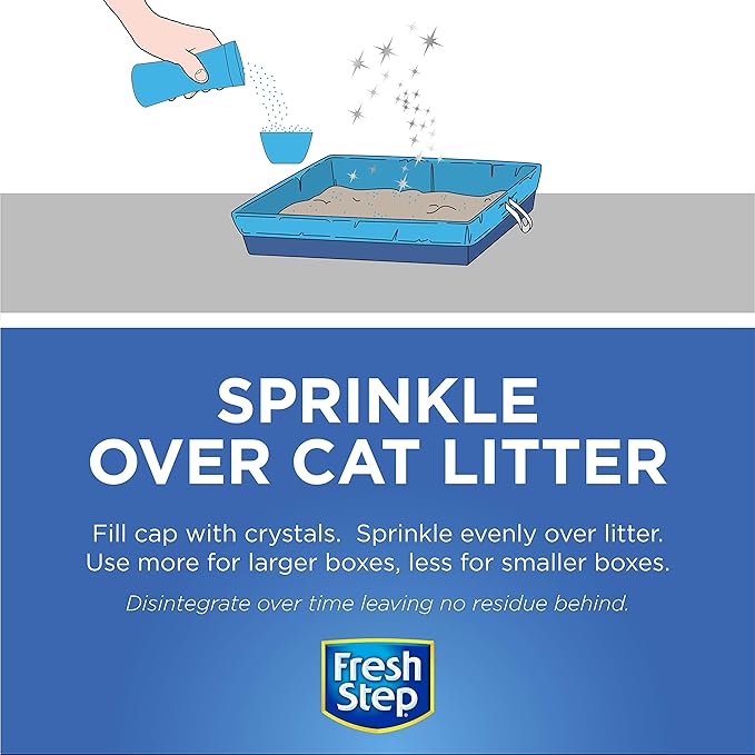 Fresh Step Cat Litter Crystals Deodorizer, Non Toxic Odor Neutralizing Crystals for Litter Boxes that Help Control Smells and Keep Home Areas Fresh, Fresh Scent, 15 Ounce