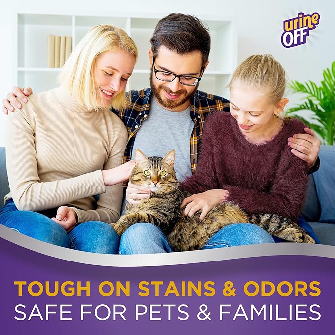 Urine Off Kitten & Cat Pet Stain Remover | Fresh Scent Carpet Cleaner | Bio Enzymatic Stain & Urine Odor Eliminator | Pet Safe Cleaner | 1 gal.