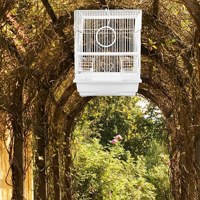 UPKOCH Portable Metal Bird Carrier Cage for Parakeets and Parrots Iron and Construction Lightweight Pet Bird Cage with Spacious Airflow for Comfortable Travel and Home Use