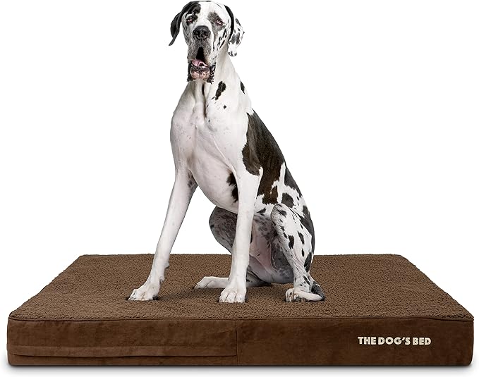 The Dog’s Bed Orthopedic Memory Foam Dog Bed Mattress, Oxford Fabric, Brown Plush, XXL, 6-Inch