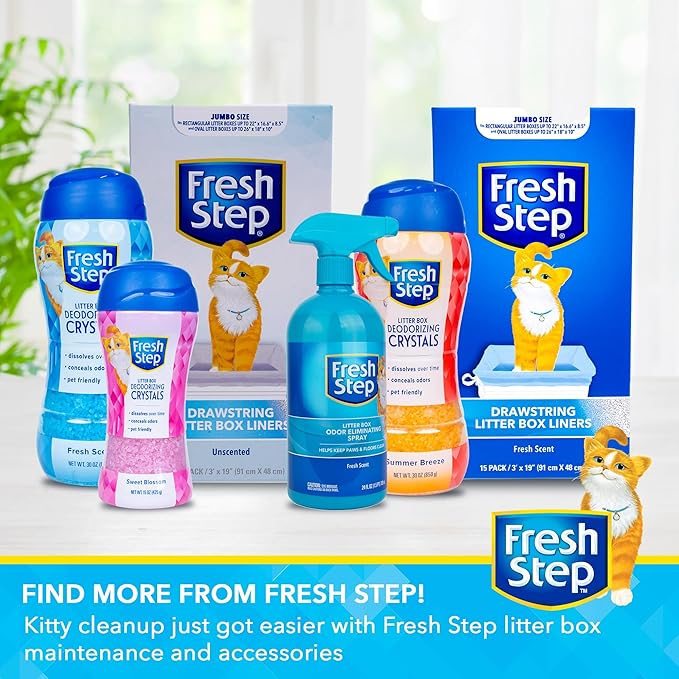 Fresh Step Cat Litter Crystals Deodorizer, Non Toxic Odor Neutralizing Crystals for Litter Boxes that Help Control Smells and Keep Home Areas Fresh, Summer Breeze Scent, 30 Ounce