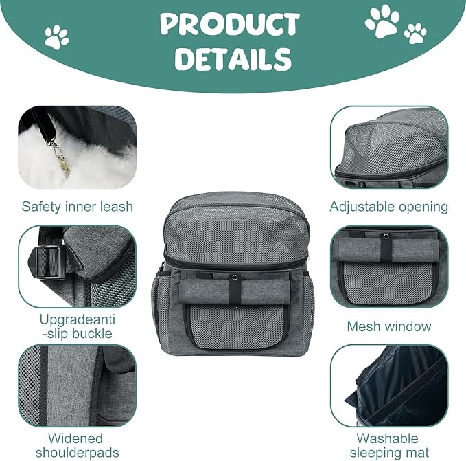 Qivine Dog Bike Basket,Dog Carrier for Bicycle Foldable Bike Pet Carrier with Handlebar Adapter Bicycle Carrier Backpacks for Small Medium Cats,Dogs