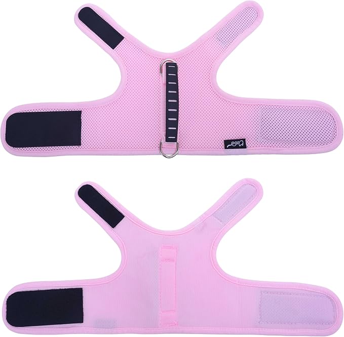 Cat Harness and Leash for Walking Escape Proof Breathable Mesh Fabric, Solid Pink, Medium, Adjustable Cat Walking Jackets with Handle, Padded Stylish Cat Vest