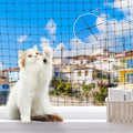 Lewondr Cat Netting Balcony, 10x20ft Steel Wire Reinforced Balcony Screen for Pets, Anti-Fall Pet Mesh Fence Cat Safety Net for Balcony, Window, Stair, Patio