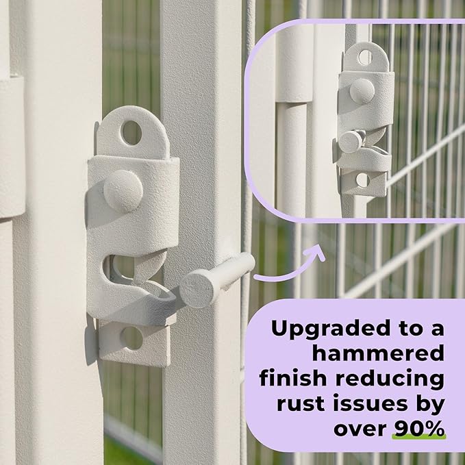 SunsGrove Dog Play Pen Indoors, 24 Inch 8 Panels Dog Playpen for Small and Puppy Dogs, Easy Setup Anti-Rust Pet Fence, White
