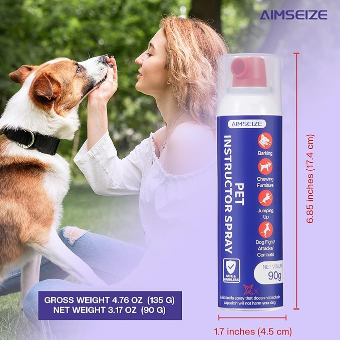 Dog Training Spray with Citronella: 90ml Humane Dog Corrector Spray for Barking, Jumping & Chewing, Dog Behavior Correction Spray for Medium & Large Dogs