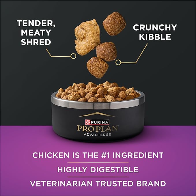 Purina Pro Plan AdvantEDGE Senior Support Plus Large Breed Shredded Blend Chicken and Rice Formula Dry Dog Food - 12 lb Bag
