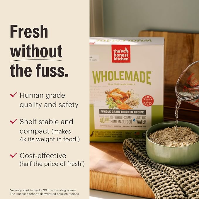 The Honest Kitchen Human Grade Wholemade™ Dehydrated Grain Free Fruit & Veggie Base Mix Dog Food (Just Add Protein), 3 lb Box