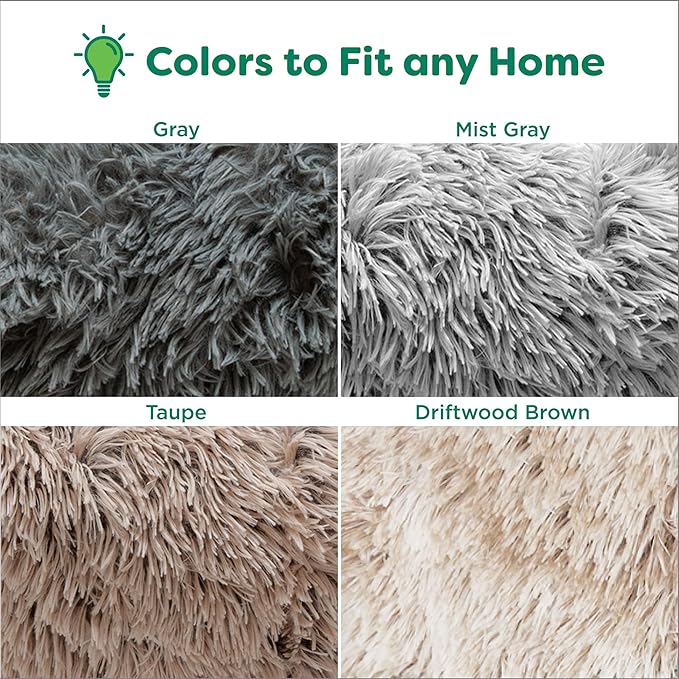 Furhaven Waterproof Throw Blanket for Dogs & Indoor Cats, Washable - Shaggy Plush Calming Long Faux Fur & Velvet Dog Blanket - Mist Gray, Medium