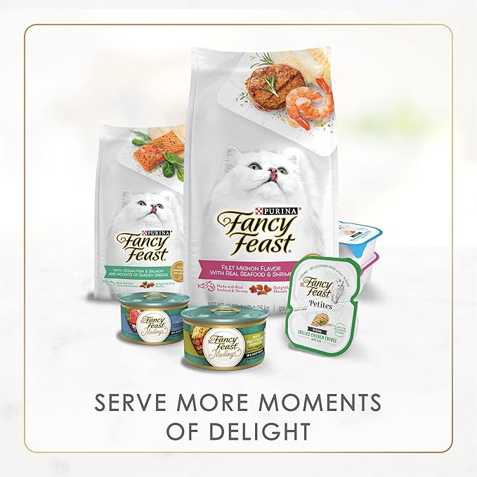 Fancy Feast Purina Grilled Wet Cat Food Seafood Collection in Wet Cat Food Variety Pack - 3 oz. Cans,(Pack of 60)