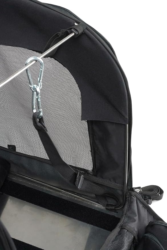 Motorcycle Dog Carrier Capsule XL - Heavy Duty Pet Travel Bag for Large Breeds up to 80 lbs - Universal Fit for Sissy Bar, Luggage Rack - Secure, All-Weather Ventilation, Car & Motorbike Use