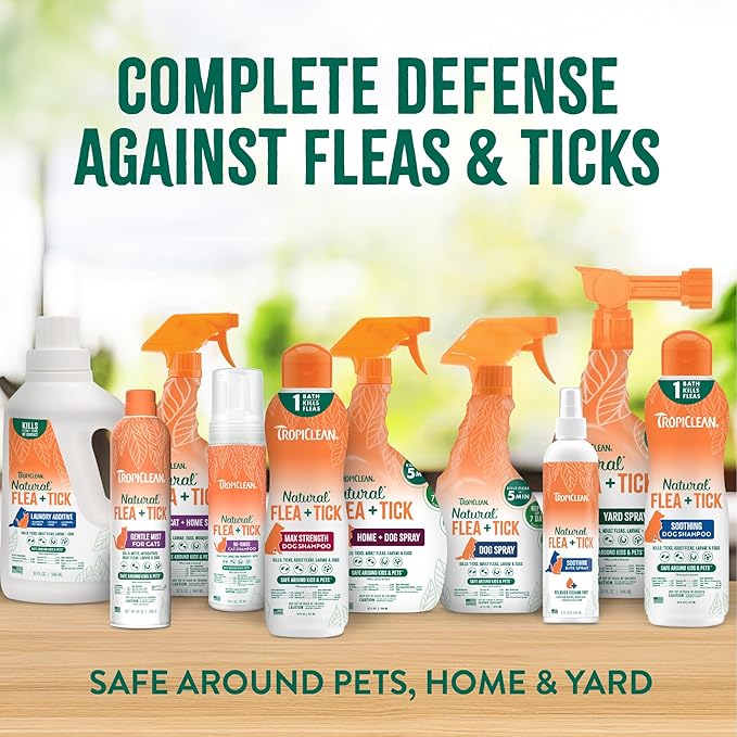 TropiClean Natural Maximum Strength Flea and Tick Spray for Dogs, 16oz