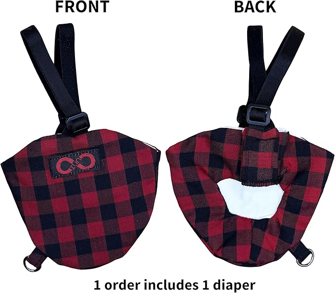 Bird Diapers Chicken Diaper Duck Diaperalls for Hens, Roosters, Ducks, Ducklings, Birds, Doves, Pigeon - Reusable, Adjustable by Uni Infinity (Buffalo Plaid, Bird Medium, 1, Count)