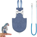Parrot Clothes, Parrot Diaper Bird Flight Suit, Bird Diaper Harness, Adjustable Parrot Diaper, Washable Bird Diaperk, Bird Parrot Diaper with Elastic Training Rope (1PCS Denim Blue)