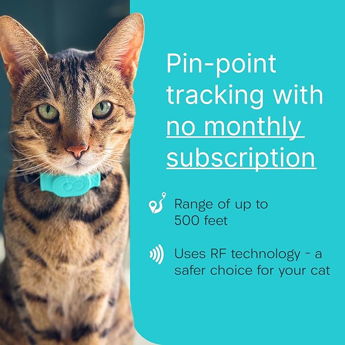 Tabcat V2 Cat & Kitten Tracker - No Monthly Subscription Fee | 4 Lightweight Homing Tags, Cases & Tracking Handset | More Accurate Than GPS | Track 4 Cats Indoors & Outdoors to 1" & 500 ft Range