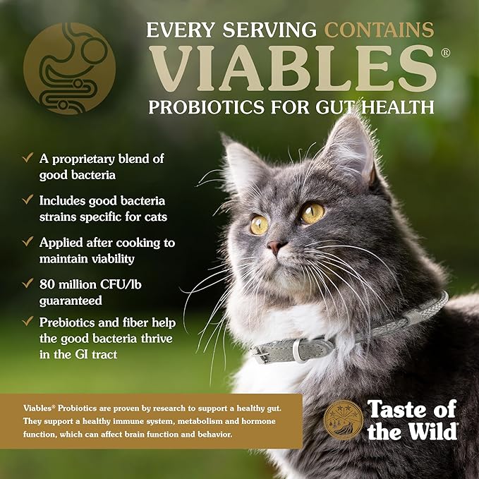 Taste Of The Wild High Protein Real Meat Recipes Premium Dry Cat Food With Superfoods And Nutrients Like Probiotics, Vitamins And Antioxidants For Adult Cats And Kittens 14lb (Pack of 1)