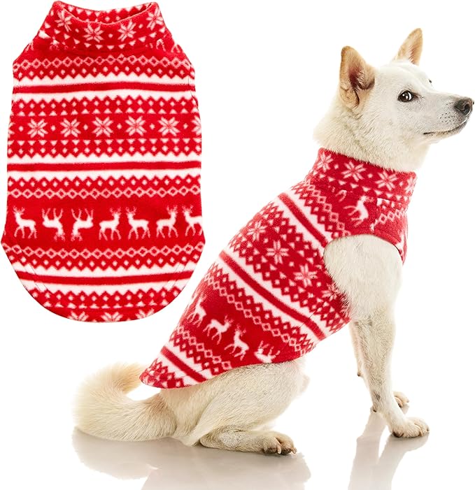Gooby - Stretch Fleece Vest, Pullover Fleece Vest Jacket Sweater for Dogs, Reindeer Red, 5X-Large