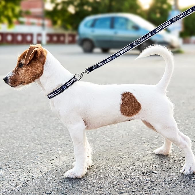 NFL PET Dallas Cowboys Dog Leash, Small Football Team Leash for Dogs & Cats - Shiny & Colorful, Licensed by The NFL