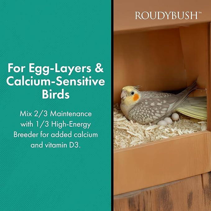 RoudyBush Daily Maintenance Food for Birds - Scientifically Formulated Bird Feed - Bird Food Pellets w/Corn, Wheat, Soy & More - Nutritious & Healthy Feed for Birds (Nibles, 25lb)