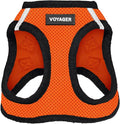 Best Pet Supplies Voyager Step-in Air Harness - All Weather Mesh, Reflective, No Pull Harness for Dogs, Cats - Secure with Hook & Loop Fastener, Buckle, Double D-Rings - Orange/Black Trim, XS