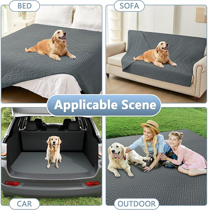 hyha Waterproof Dog Blanket, Soft Dog Bed Cover Pet Blankets, Waterproof Sofa Couch Cover for Dogs Washable, Reversible Pet Couch Covers for Sofa Furniture (30x53 Inch, Dark Grey/Dark Grey)