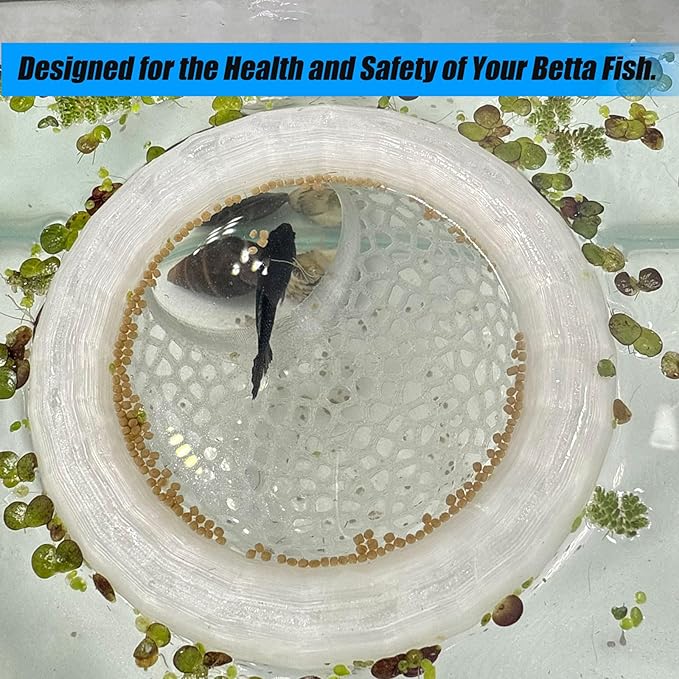 Aquarium Floating Betta Fish Skins, Betta or Shrimp Feeder, Cave and Hammock, Small Fish Feeding Rings, Aquarium Hiding Feeding Decorative Accessories (Pink)