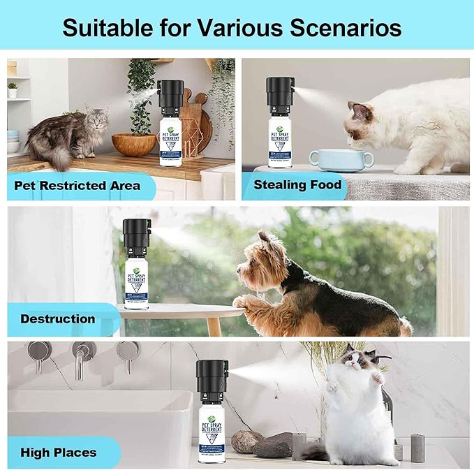 Cat Spray Deterrent System [2 Pack] Pet Deterrent Device Refill 6 Pack