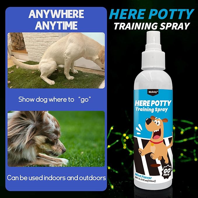 Dog Pee Spray Set, Includes Here Potty & Not Here Training Spray, Potty Training Spray for Dogs, Helps Dogs Develop Proper Potty Habitss (5.75 fl oz Each)