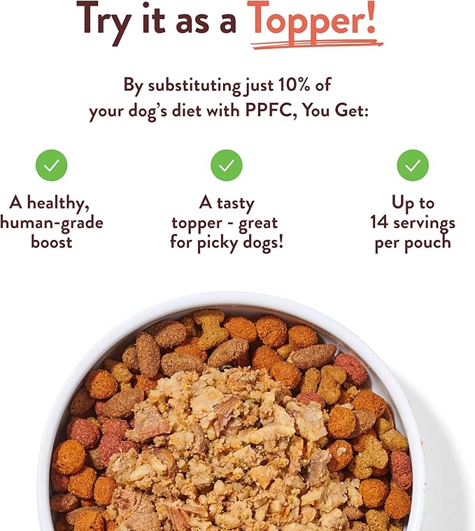 Portland Pet Food Company Fresh Dog Food Pouches - Human-Grade Toppers Wet Pet Meal & Mixers - Gluten-Free Limited Ingredient Tuxedo’s Chicken & Yams - Large & Small Breed Puppy & Senior Dogs - 8 Pack