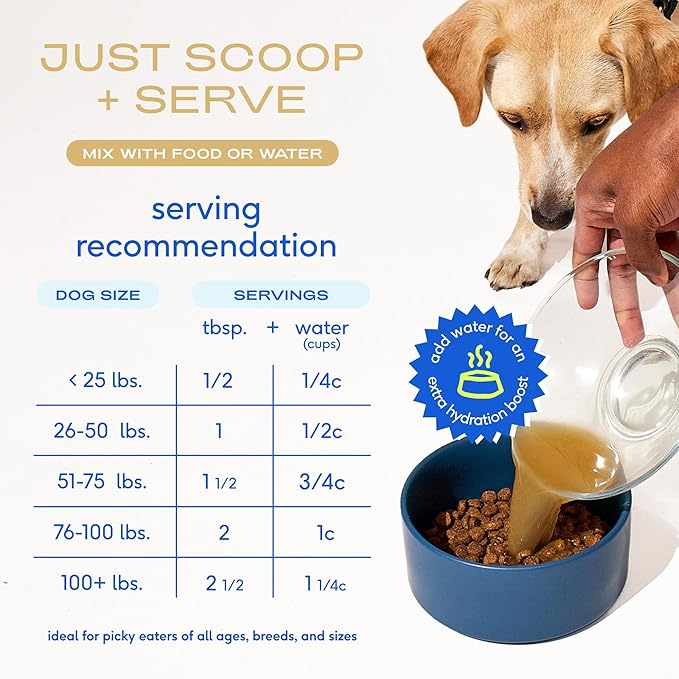 Native Pet Bone Broth for Dogs and Cats - Chicken Bone Broth Powder Dog Food Toppers for Picky Eaters - Provides Extra Nutrition for Joint Strength, Immune Support & Heart Health - 48 Scoops