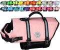 VIVAGLORY Rip Stop Dog Life Vest, Swimming Vest with Handle, Buoyancy for Doggy Puppy, Dog Life Jacket for Swimming & Boating, XXS, Sakura Pink
