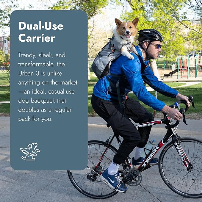 K9 Sport Sack Urban 3 - Small, Leafy - Ideal for Dogs with 13-16” Back Length - Dual-Use, Backpack-Style Carrier + Everyday Pack