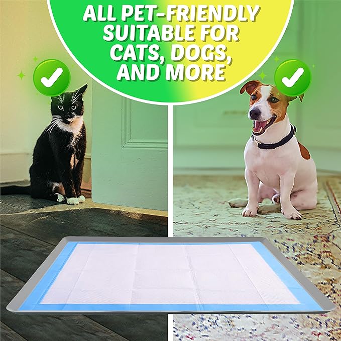 TidyFriend Dog Pee Pad Holder Tray Fits for 28” x 30” Wee Wee Pee Pads - Stable Grip, Raised Edges, Quick-Wipe Silicone Surface Dog Potty Tray Holder for Indoor Flooring Protection (Light Grey)
