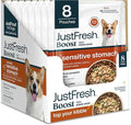 JustFoodForDogs JustFresh Boosts Sensitive Stomach Dog Food Topper with Fiber for Gut Support from Pumpkin, Oats, Psyllium, 8 oz Pouches - 8 Pack