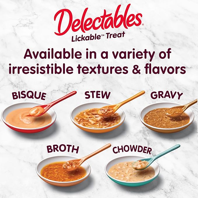 Hartz Delectables Chowder Lickable Wet Cat Treats for Senior Cats, Tuna & Whitefish, 1.4 Ounce (Pack of 12)(Packaging May Vary )