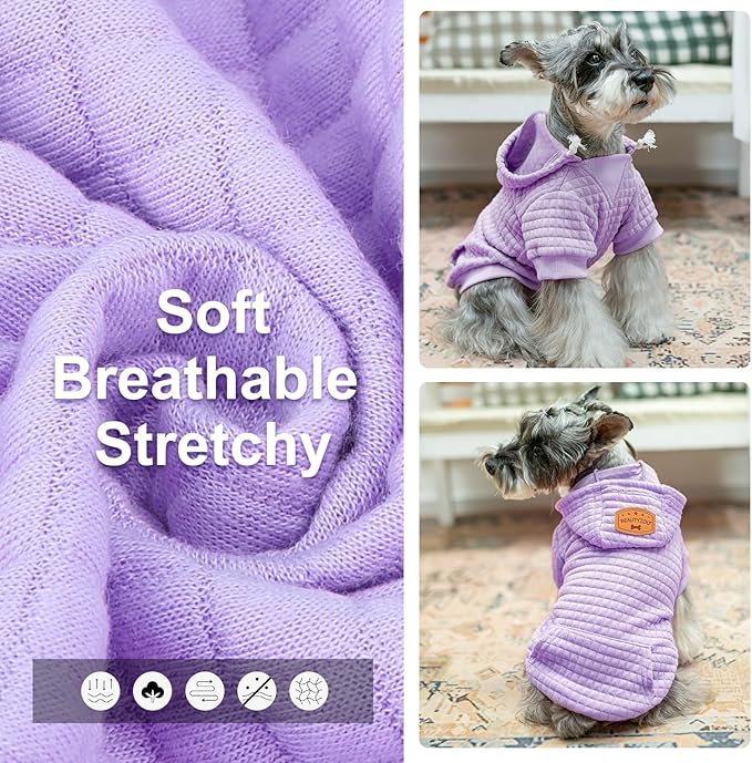 BEAUTYZOO Dog Sweaters for Large Dogs Girls Boys, Warm Winter Dog Hoodie Sweatshirt with Pocket & Leash Hole,Soft Waffle-Like Laminated Cotton Pet Clothes for Big Breeds Indoor Outdoor Cold Weather