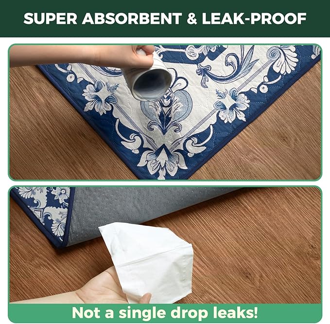 FXW Washable Pee Pads for Dogs, Puppy Pads with Super Absorbent, Specifically Designed for Potty Training, 35" Square, Mandala Blue, 2 Packs