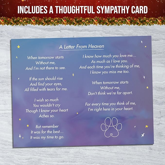Capti Rainbow Bridge Dog Memorial Gifts, Pet Memorial - I'll Meet You at The Rainbow Bridge - Pet Loss Gifts, Bereavement, Sympathy Keepsake Dog Mom, Dog Dad for Loss of Pet (Dog and Family)