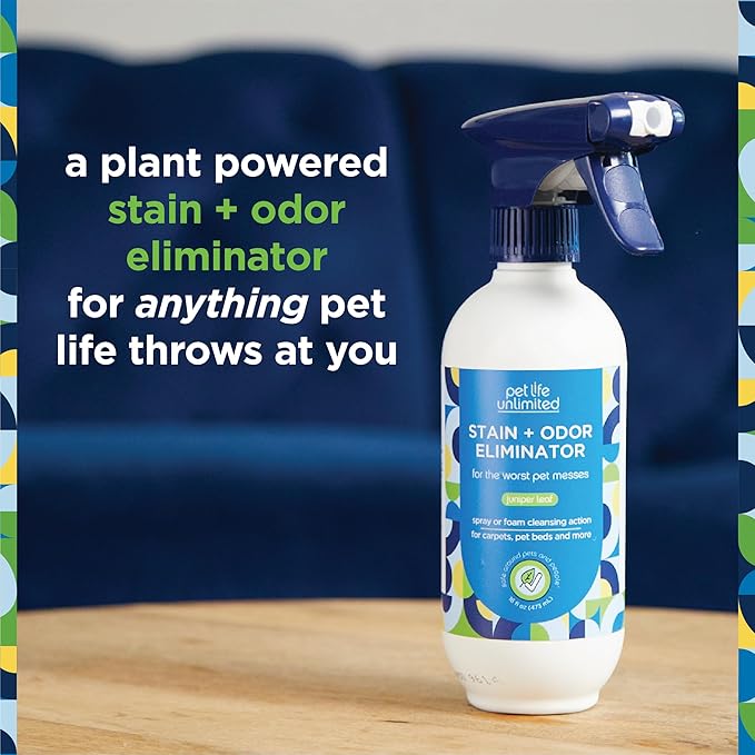 PET LIFE UNLIMITED SuperFoam Spray, Carpet and Surface Cleaner for Dog Urine, 16 oz, Strong Odor & Stain Remover, Plant-Based Formula, Natural Juniper Leaf Scent, Two-Way Spray, USA Made (Pack of 1)