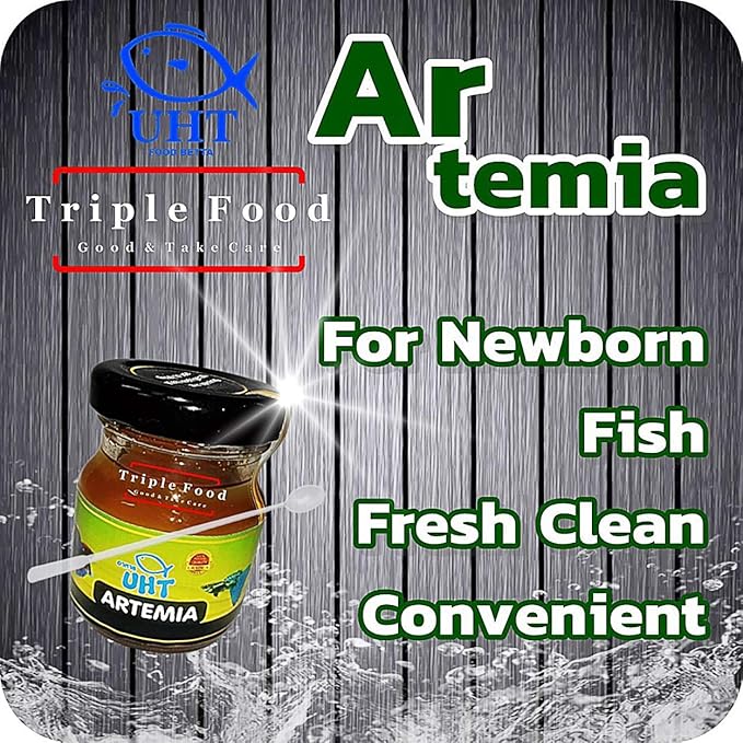 A.D.P. UTH Fish Food Fresh Artemia Cysts Brine Shrimp 45 g. Tropical Fish Food Grow Faster & Color Enhancer Slow Sinking Like Pellets High Protein 56% for All Baby Fry Newborn Fish Feed & Small Fish